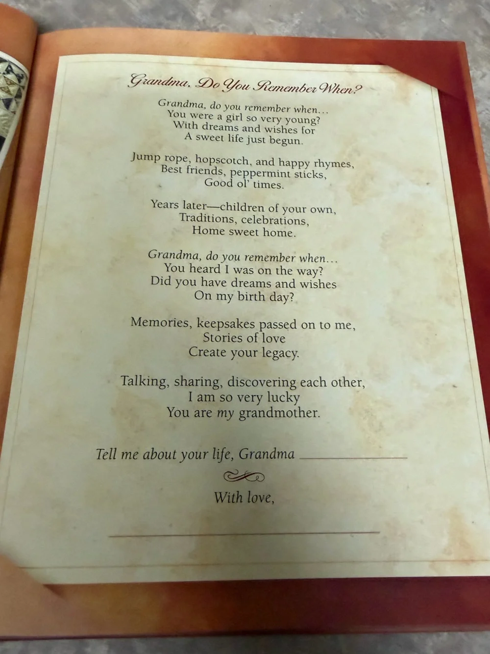 Grandma, Do You Remember When?  hardback keepsake journal